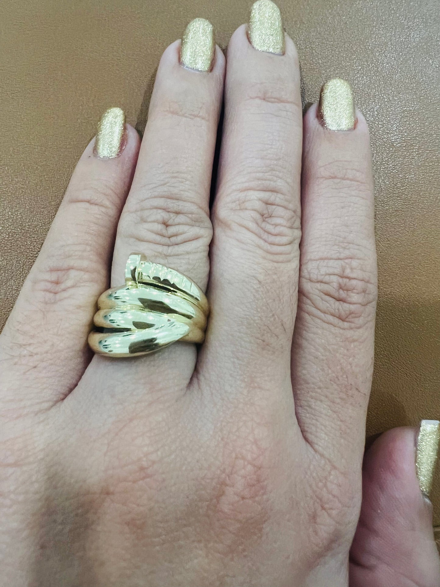 Anillo De Clavo Doble 10K
