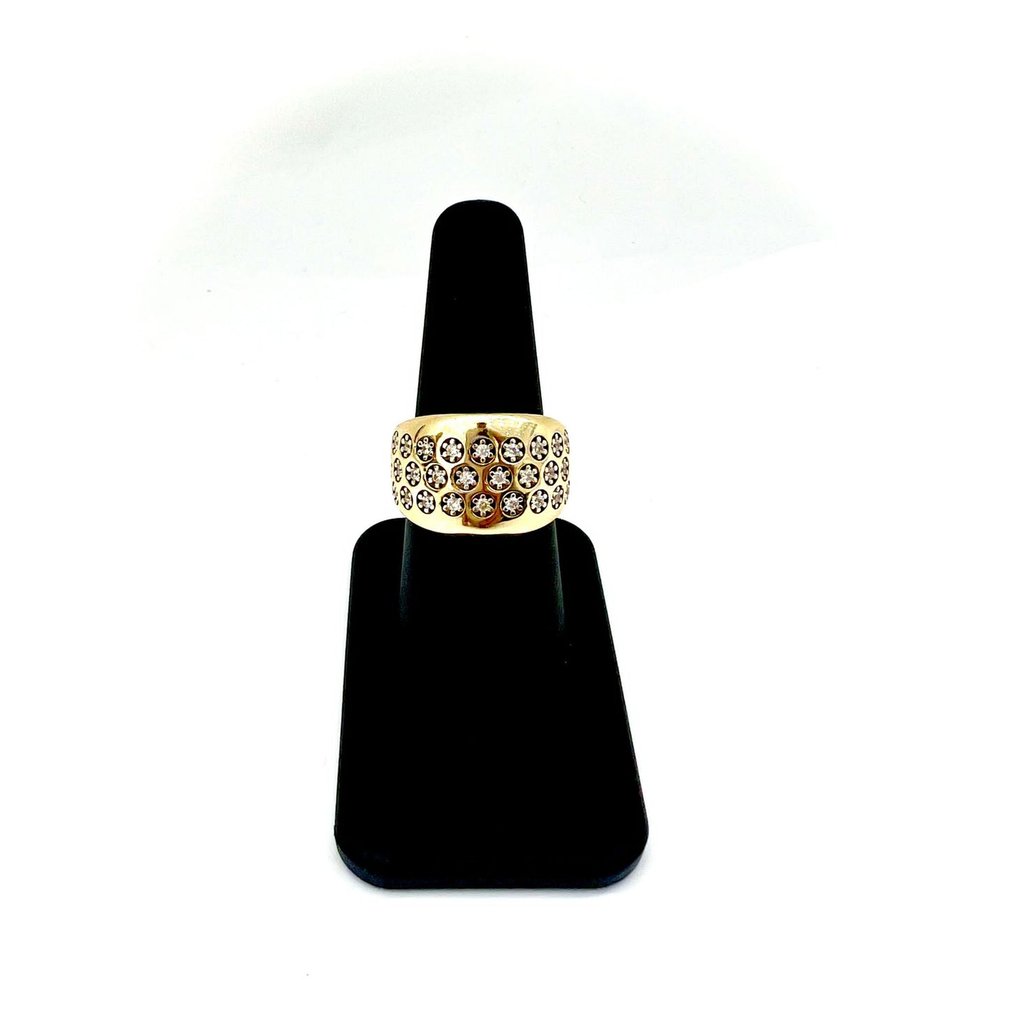 Anillo De Mujer De Flores Circonias 14K