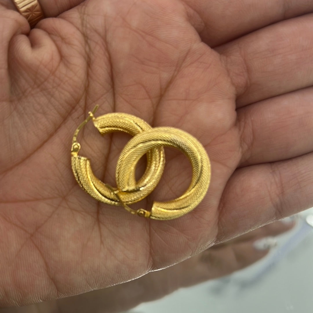 Argollas nevadas torcidas 14k