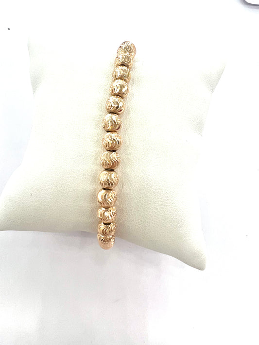 Manilla De Bolas Rose Gold 14K