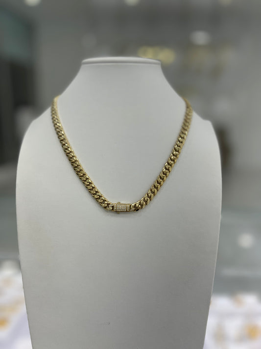 Cadena Semisolida Estilo Mónaco 14K