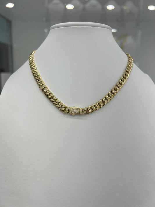 Cadena Semisolida Estilo Mónaco 14K