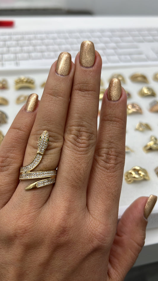 Anillo De Serpiente 14K