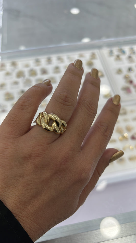 Anillo Estilo Cadena 10k