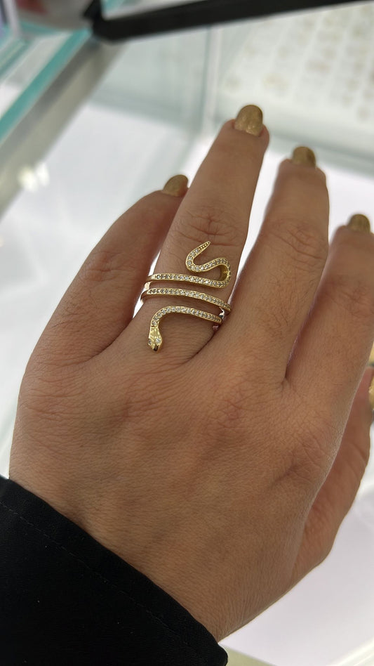 Anillo De Serpiente 14k