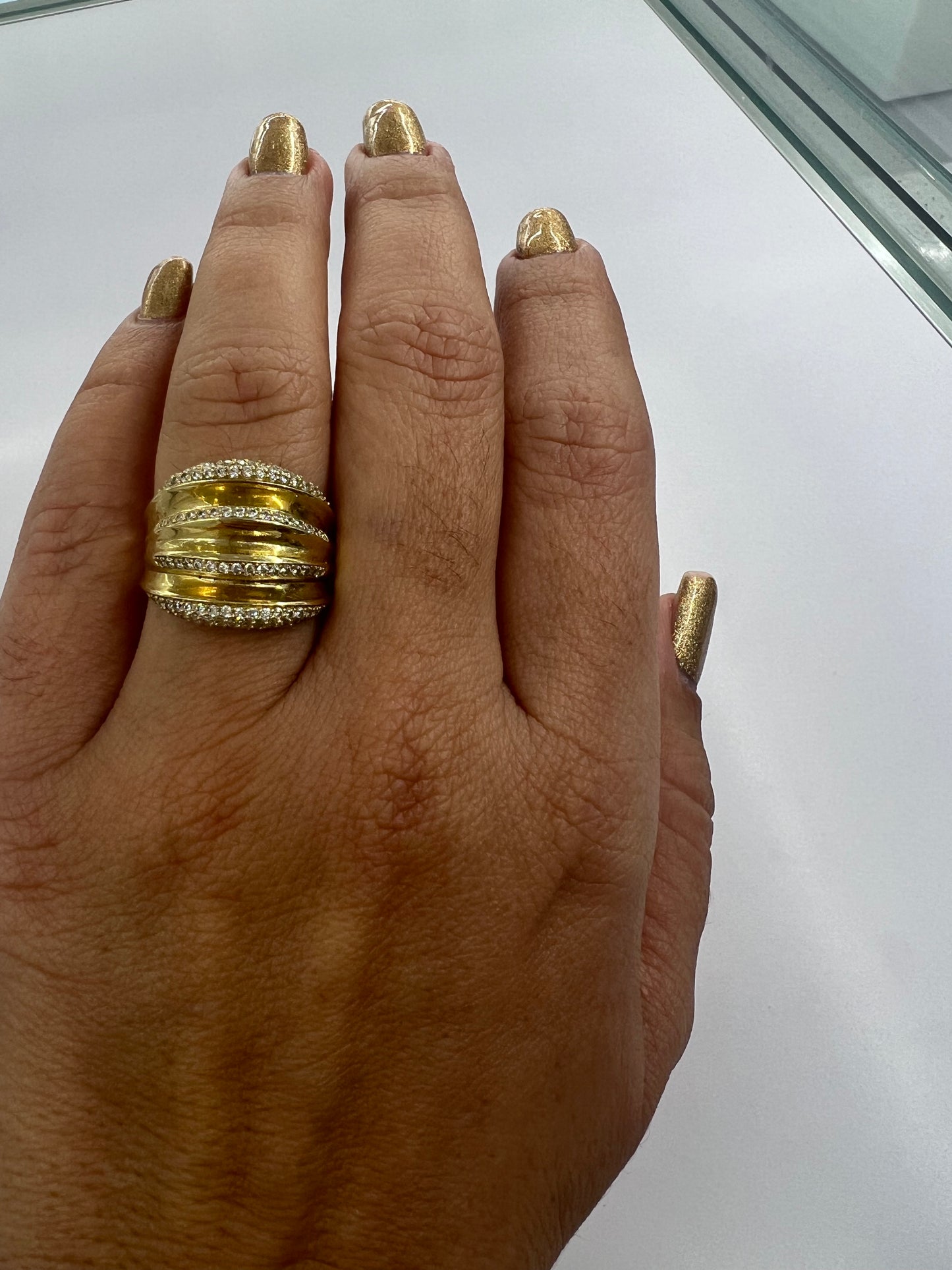 Anillo Con Circonias Oro 10K