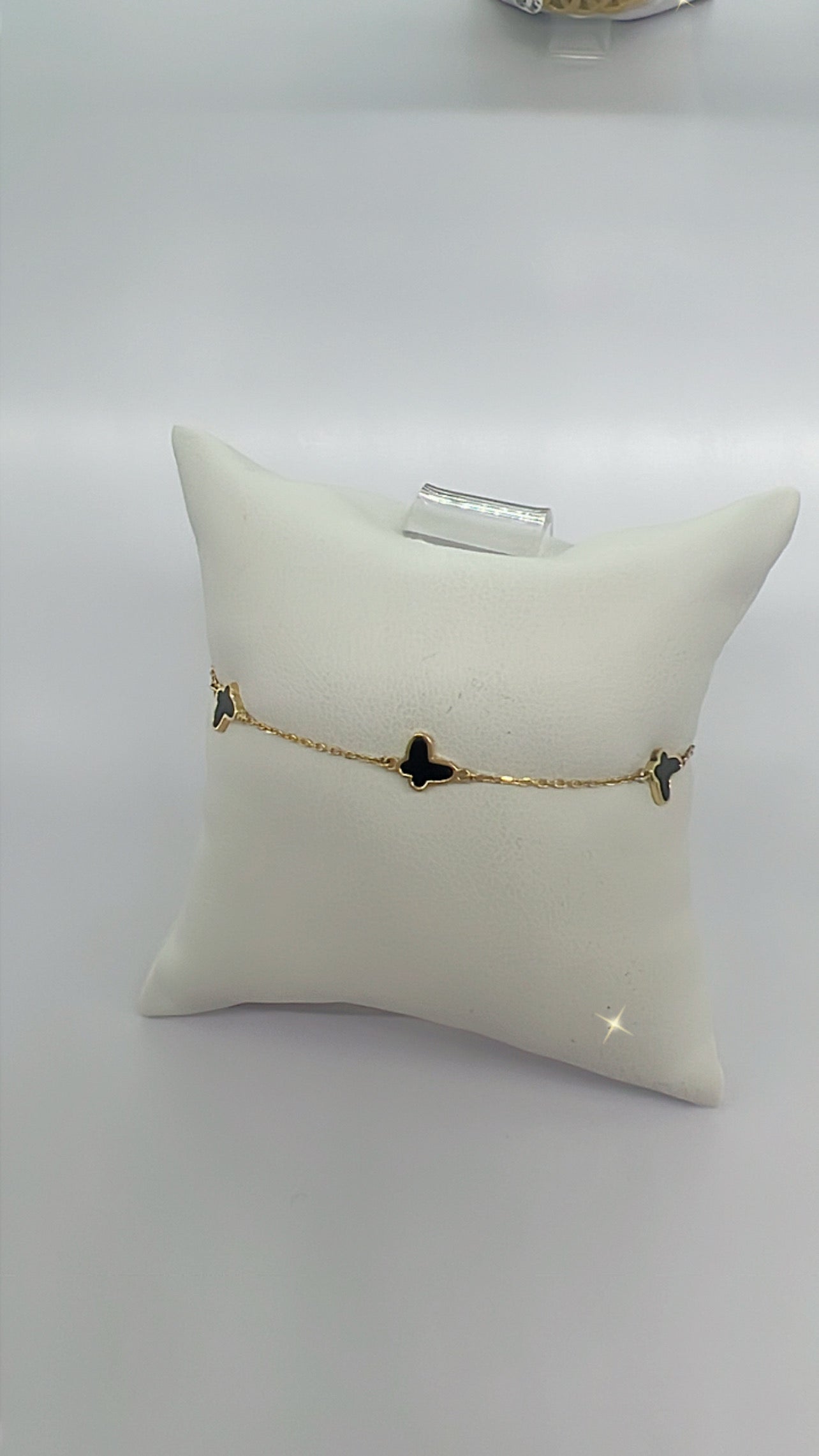 Manilla De Mariposas Negras 14K