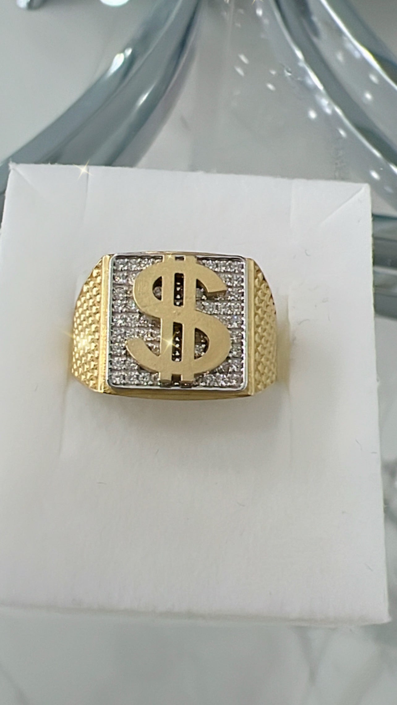 Anillo De Hombre Símbolo De Dólar 10K