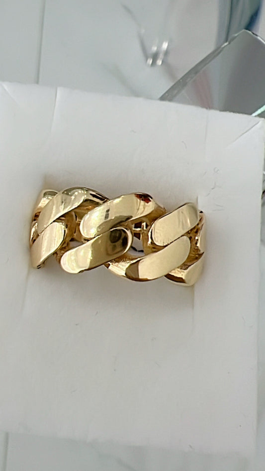 Anillo De Hombre Estilo Cadena 14K