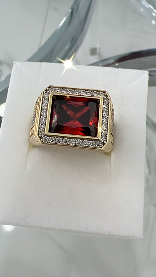 Anillo De Hombre Dibujado Versace  De piedra Terracota 10K