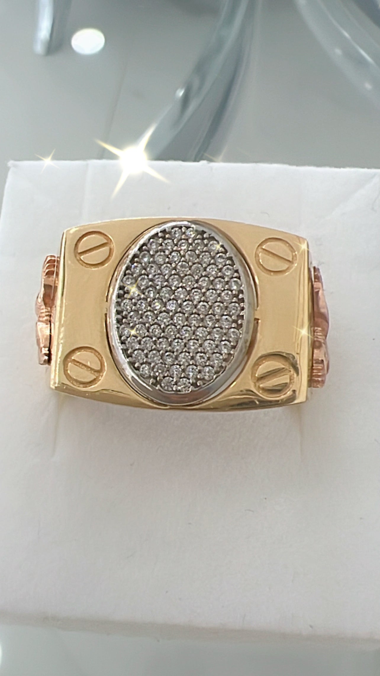 Anillo De Hombre 3 Oros 14K