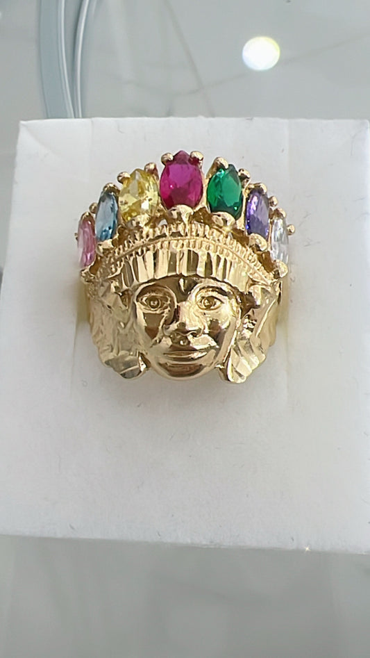 Anillo De Hombre De Indio 14K