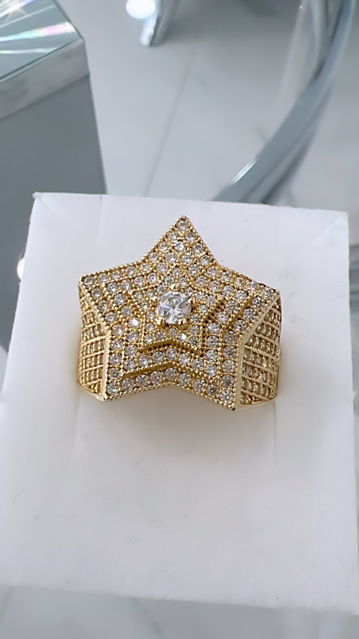 Anillo De Hombre Estrella De David 14K
