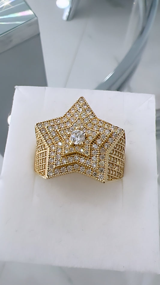 Anillo De Hombre Estrella De David 14K