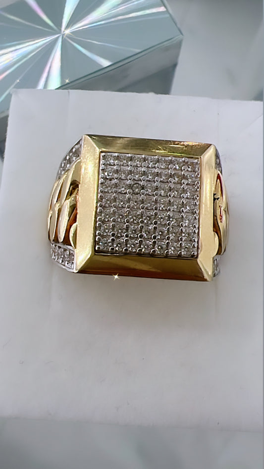 Anillo De Hombre Cuadrado 10K