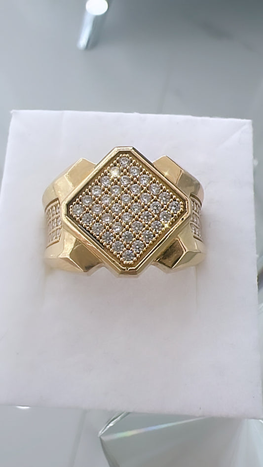 Anillo De Hombre Rombo 10K