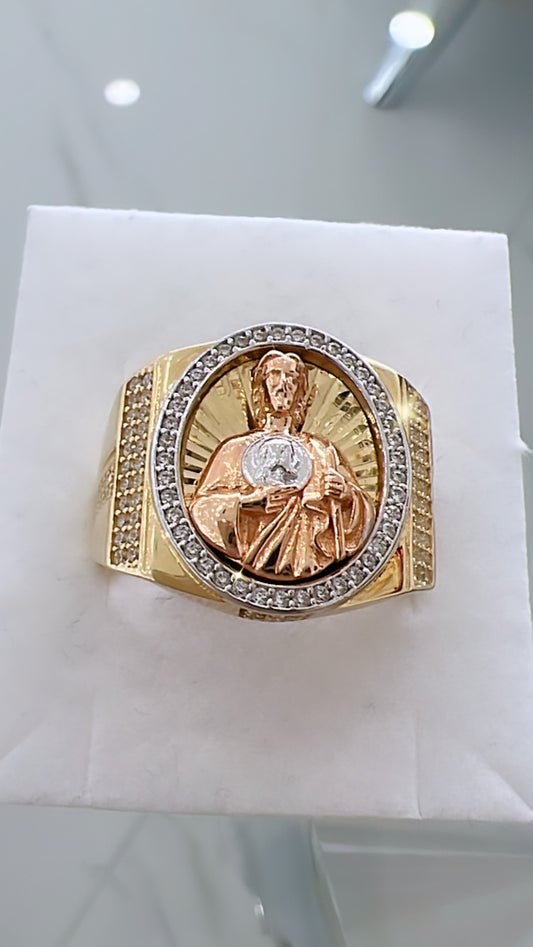 Anillo De Hombre De San Judas Tadeo Rose Gold 10K