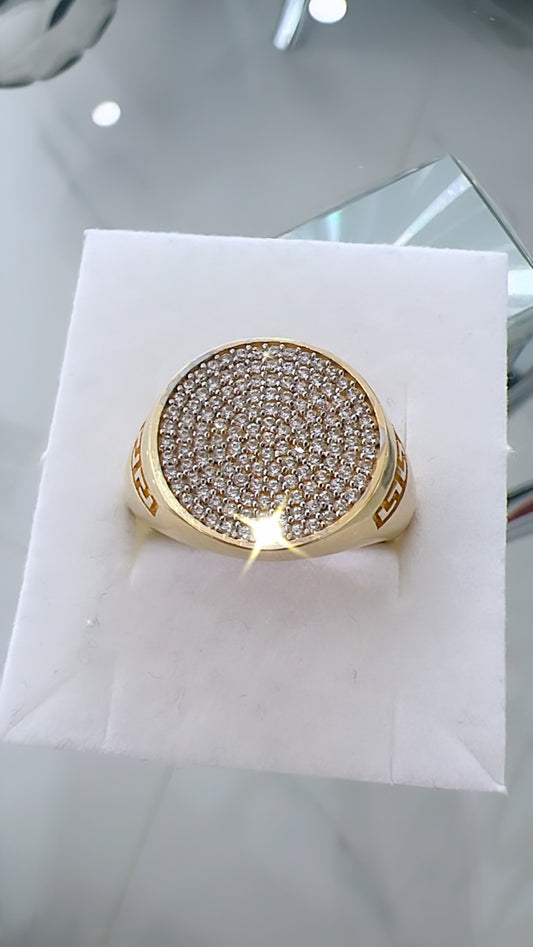 Anillo De Hombre Redondo 14K