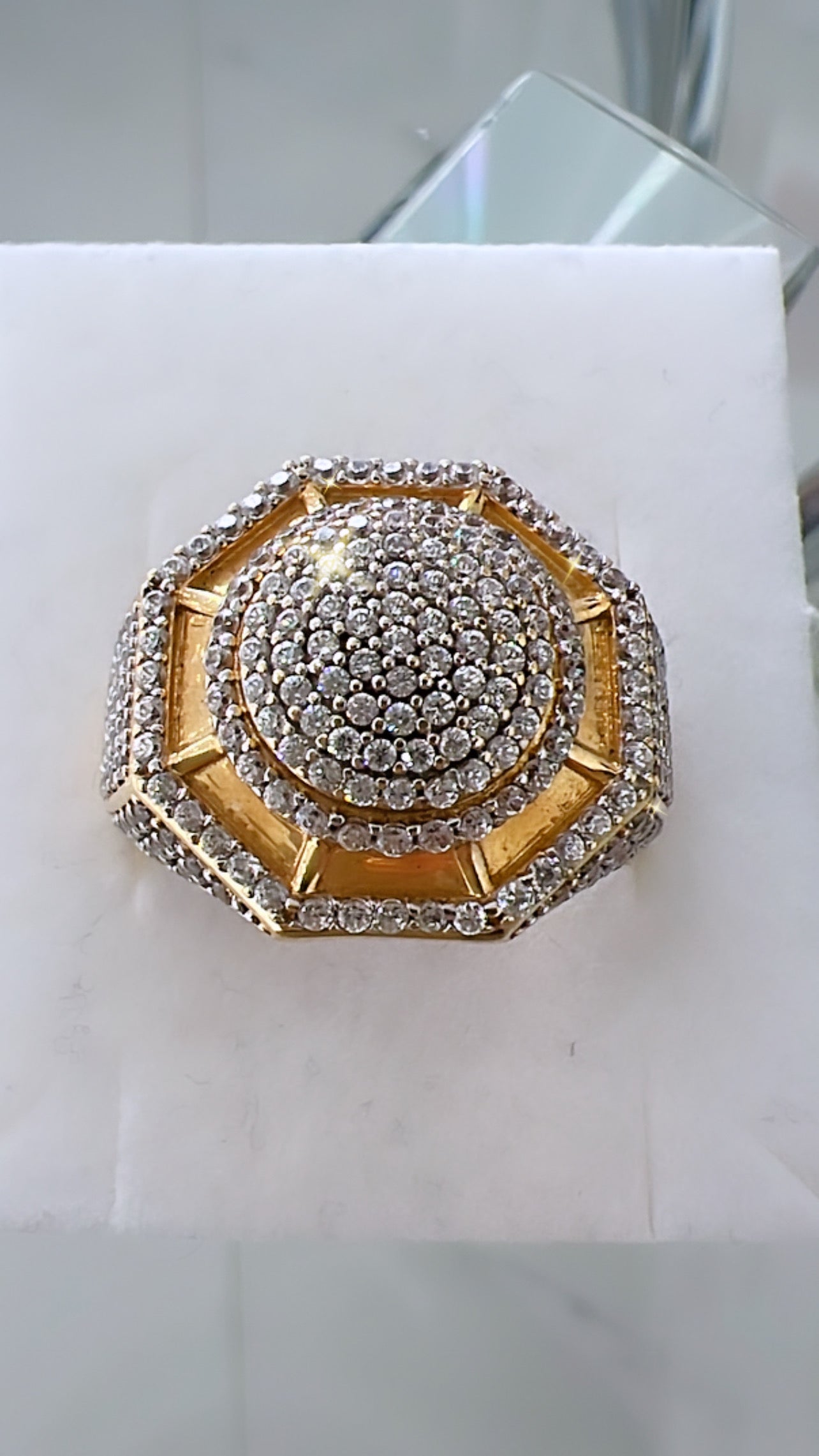 Anillo De Hombre Redondo 14K