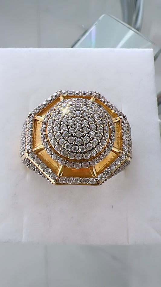 Anillo De Hombre Redondo 14K