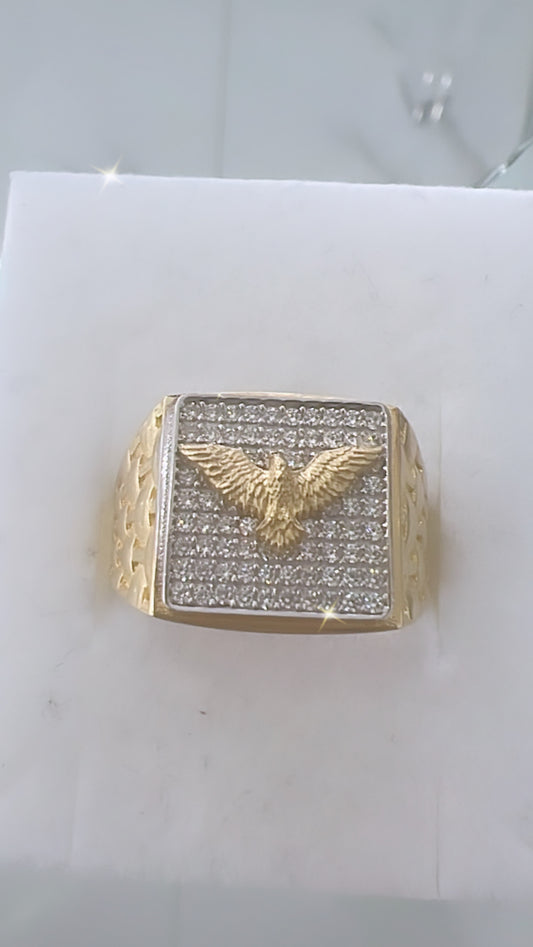 Anillo De Hombre De Águila 10K