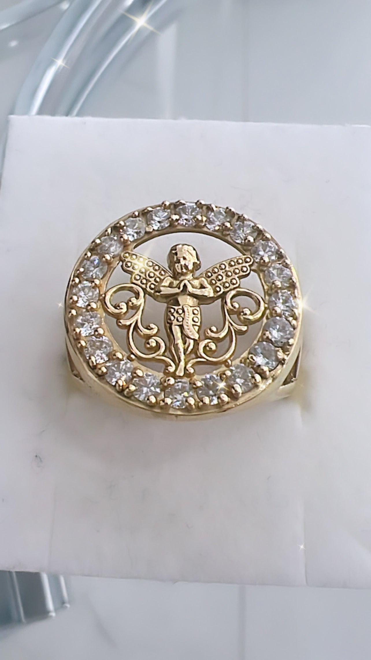 Anillo De Hombre De Ángel 10K