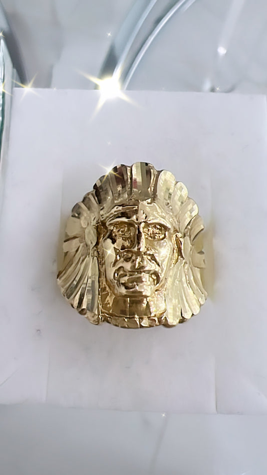 Anillo De Hombre De Indio 10K