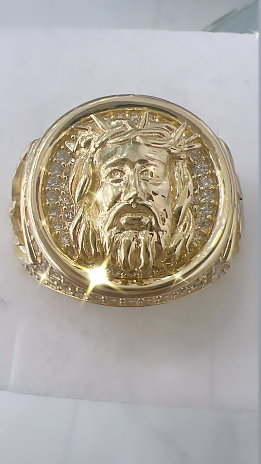 Anillo De Hombre De Cristo 10K