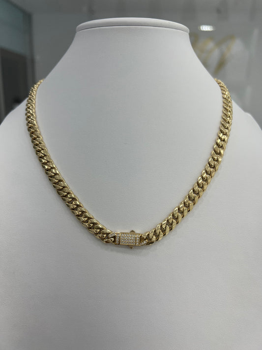 Cadena Semisolida Estilo Mónaco 14K