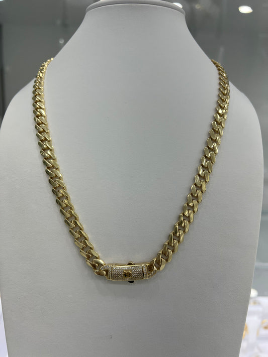 Cadena Semisolida Estilo Mónaco 14K