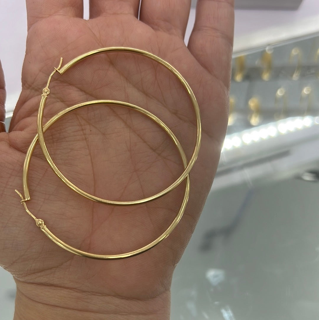 Argollas finas lisas 14k