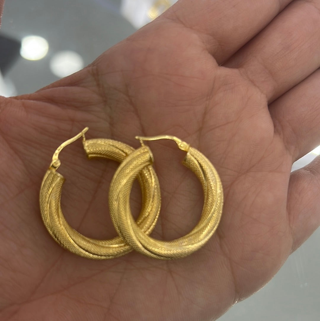 Argollas nevadas torcidas 14k