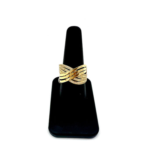 Anillo Cruzadas Oro 14K