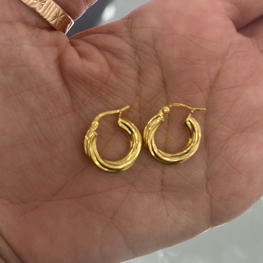 Argollas torcidas lisas 10k