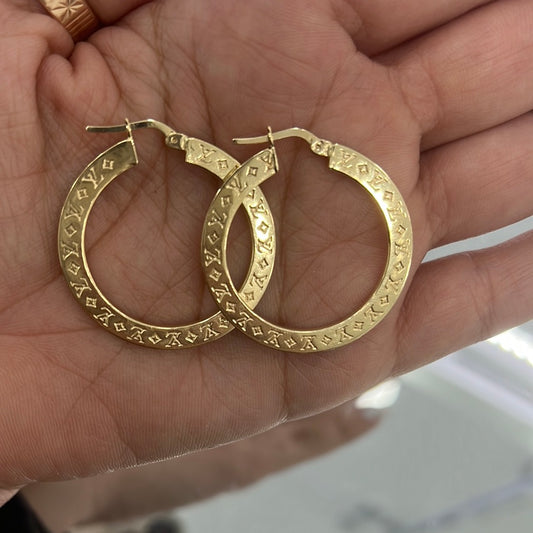 Argollas estilo LV 14k
