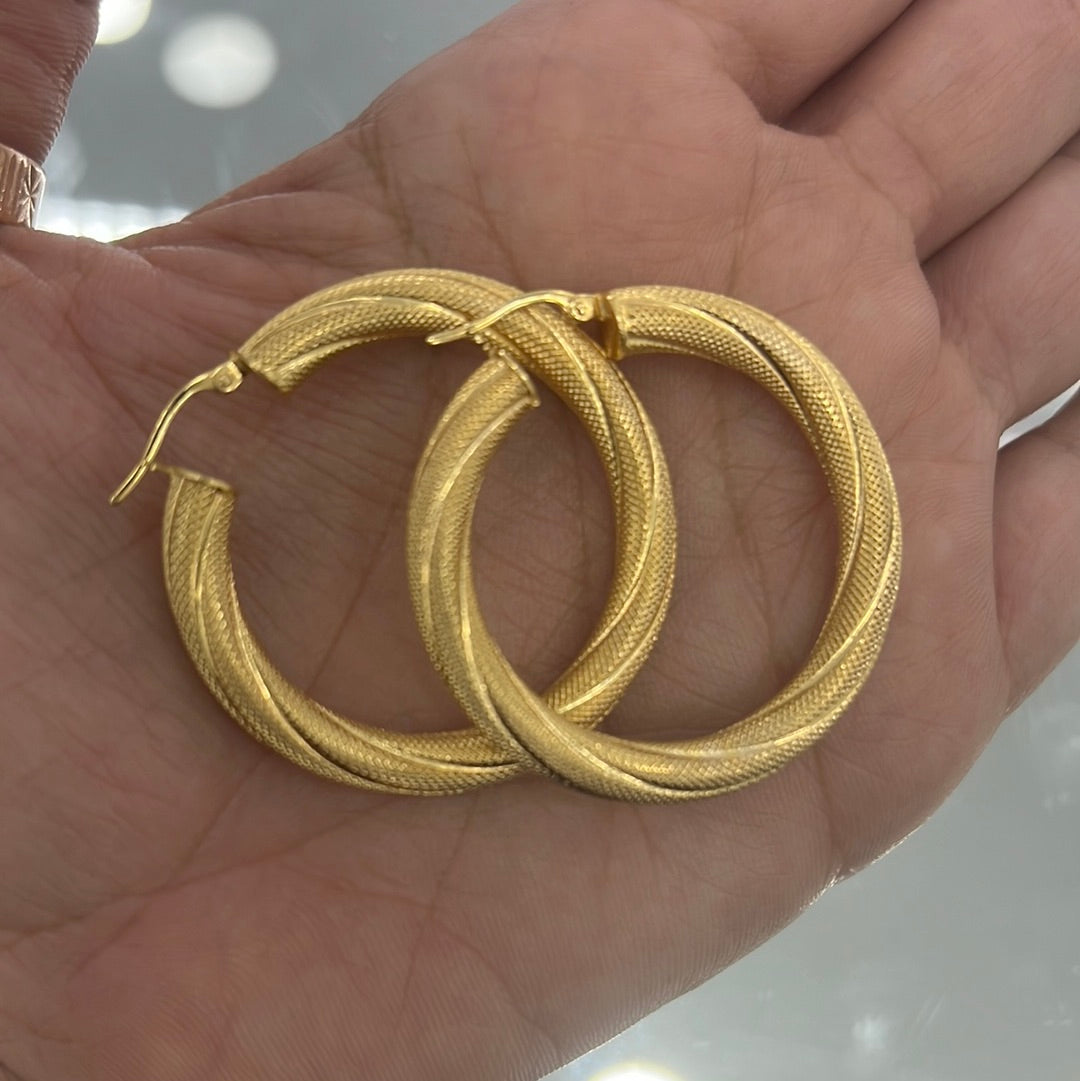 Argollas nevadas torcidas 14k