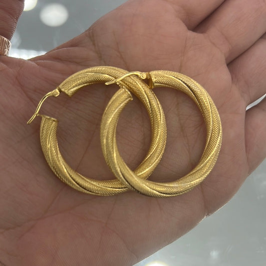Argollas nevadas torcidas 14k