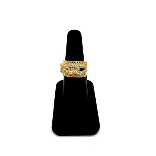 Anillo De Mujer Estilo Cadena Con Circonias 14K