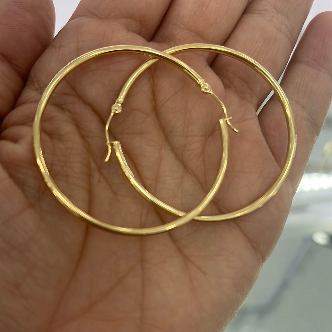 Argollas finas lisas 14k