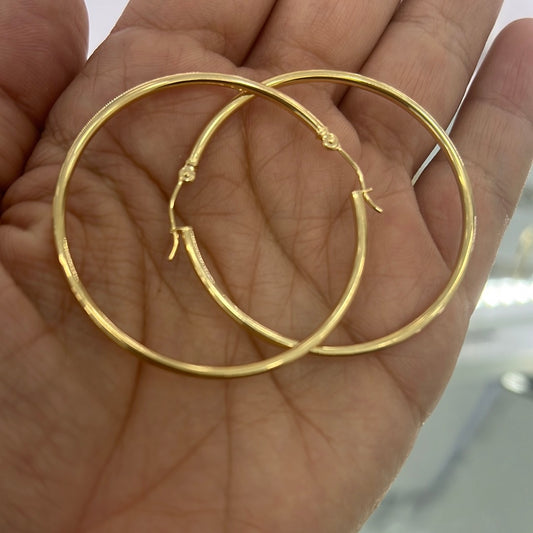 Argollas finas lisas 14k